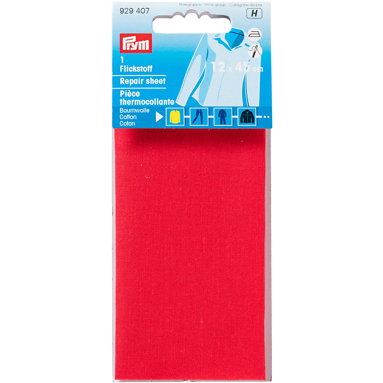 Prym 929407 Verstelstuk CO (opstrijkbaar) 12 x 45 cm rood - Kaart