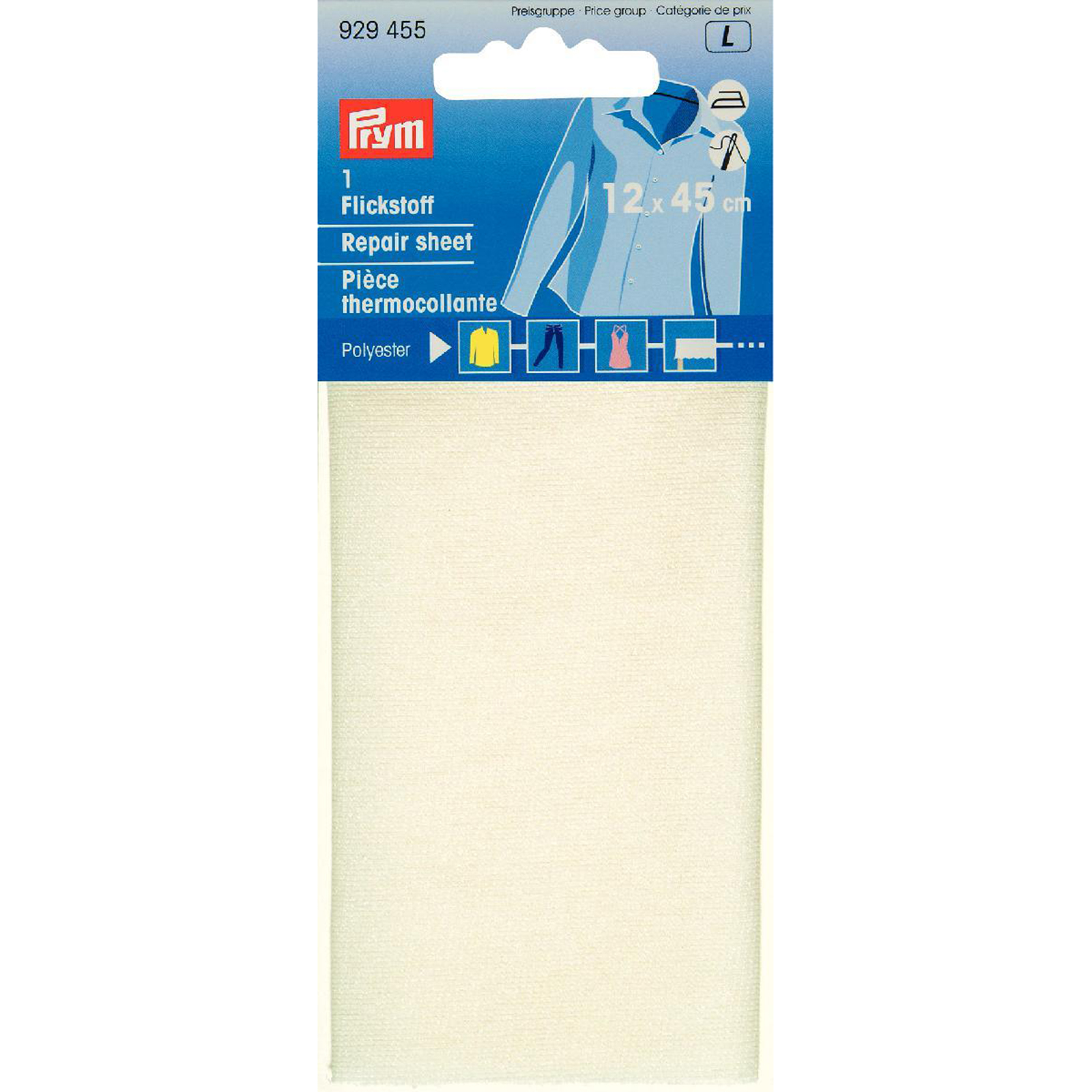 Prym 929455 Verstelstuk PES (opstrijkbaar) 12 x 45 cm kreem - Kaart