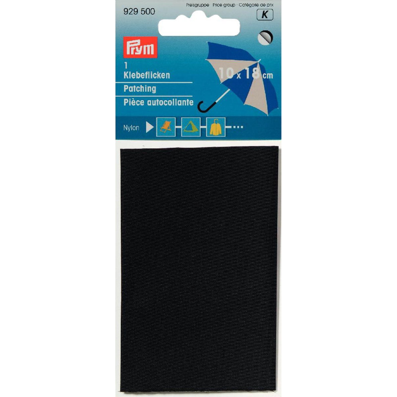 Prym 929500 Verstelstuk nylon zelfhechtend 10 x 18 cm zwart - Kaart