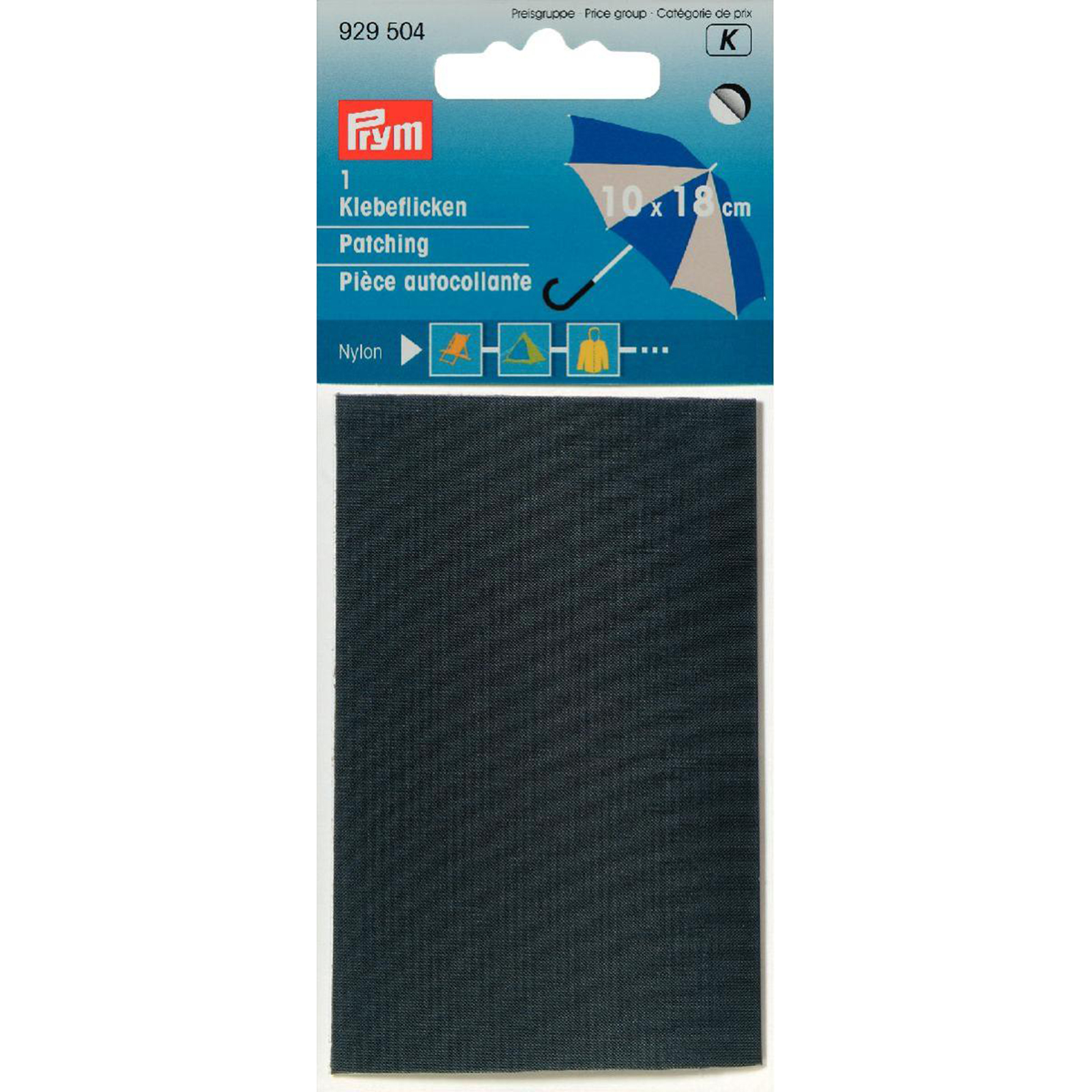 Prym 929504 Verstelstuk nylon zelfhechtend 10 x 18 cm grijs - Kaart