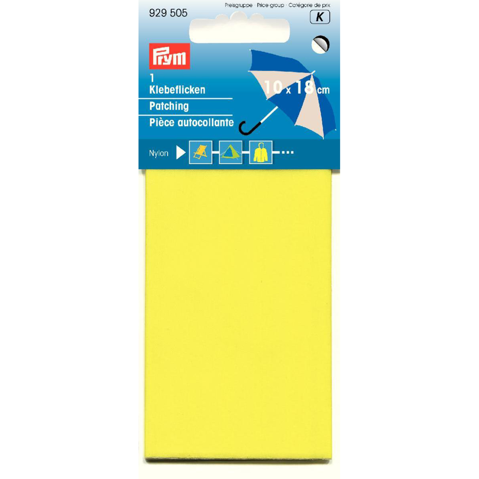 Prym 929505 Verstelstuk nylon zelfhechtend 10 x 18 cm geel - Kaart