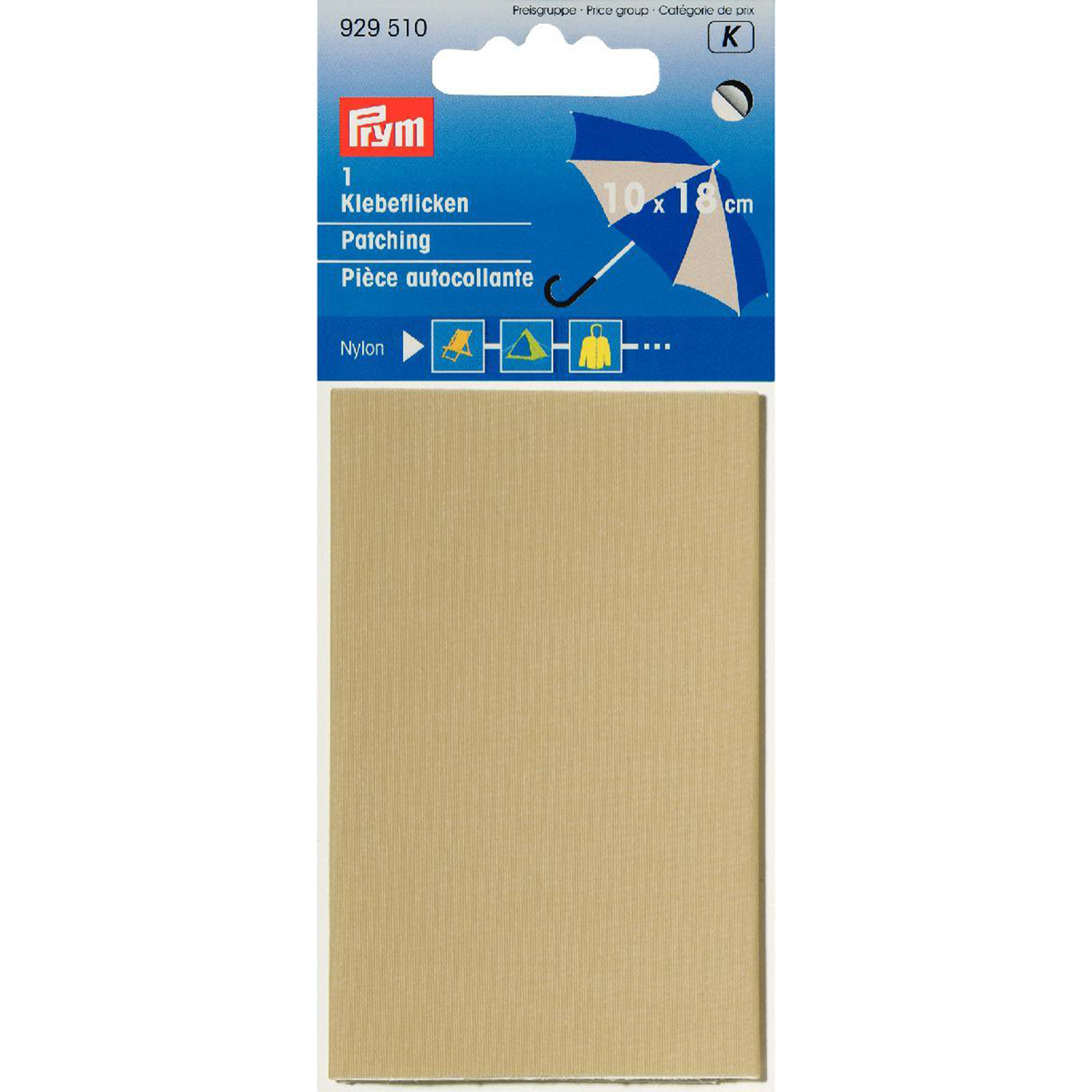 Prym 929510 Verstelstuk nylon zelfhechtend 10 x 18 cm beige - Kaart