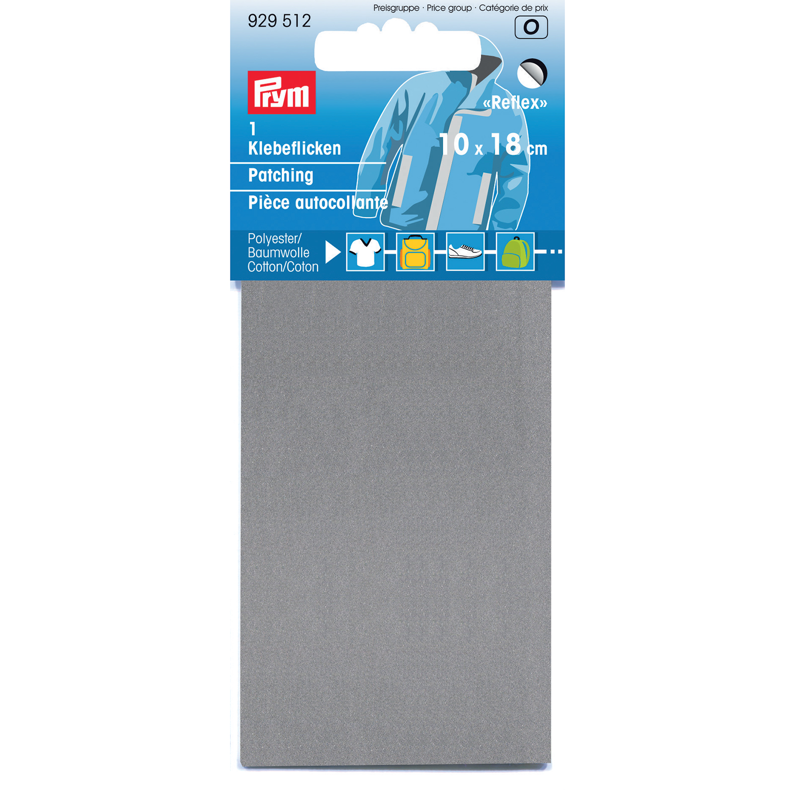 Prym 929512 Verstelstuk klevend reflecterend 10 x 18 cm zilver - Kaart