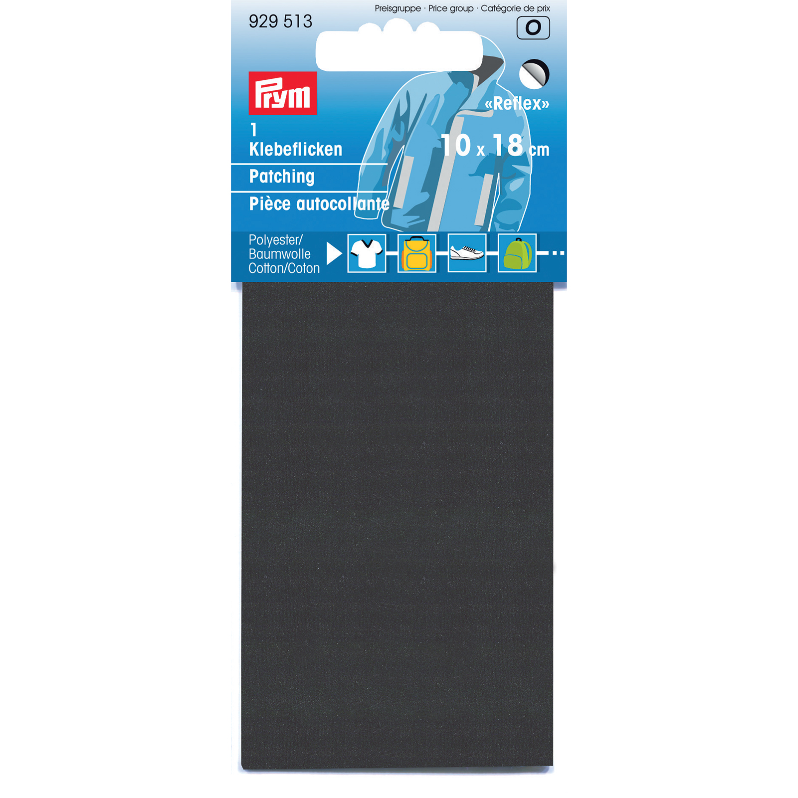 Prym 929513 Verstelstuk klevend reflecterend 10 x 18 cm zwart - Kaart