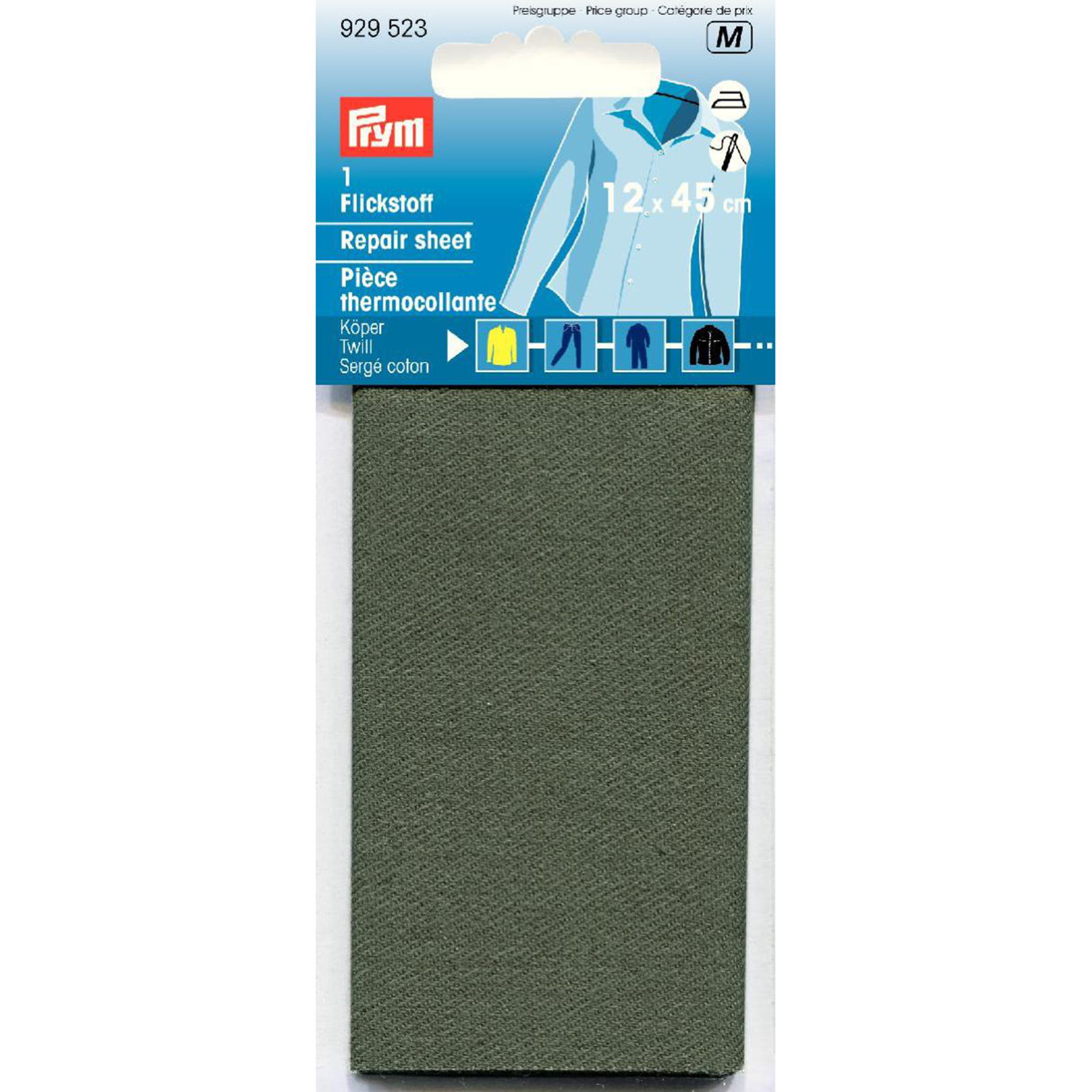 Prym 929523 Verstelstuk keper (opstrijkbaar) 12 x 45 cm olijf - Kaart