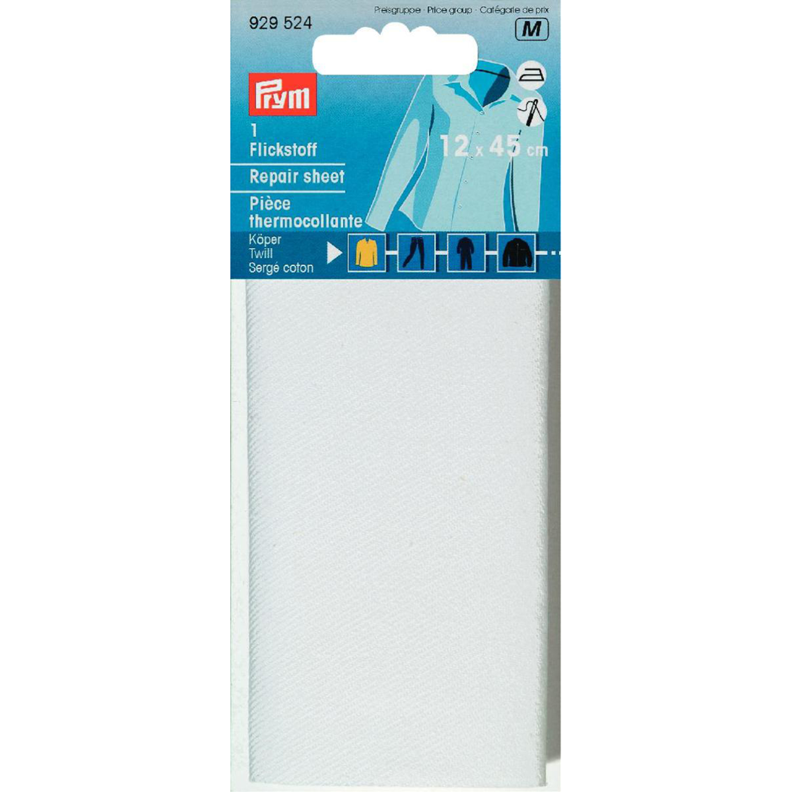 Prym 929524 Verstelstuk keper (opstrijkbaar) 12 x 45 cm wit - Kaart