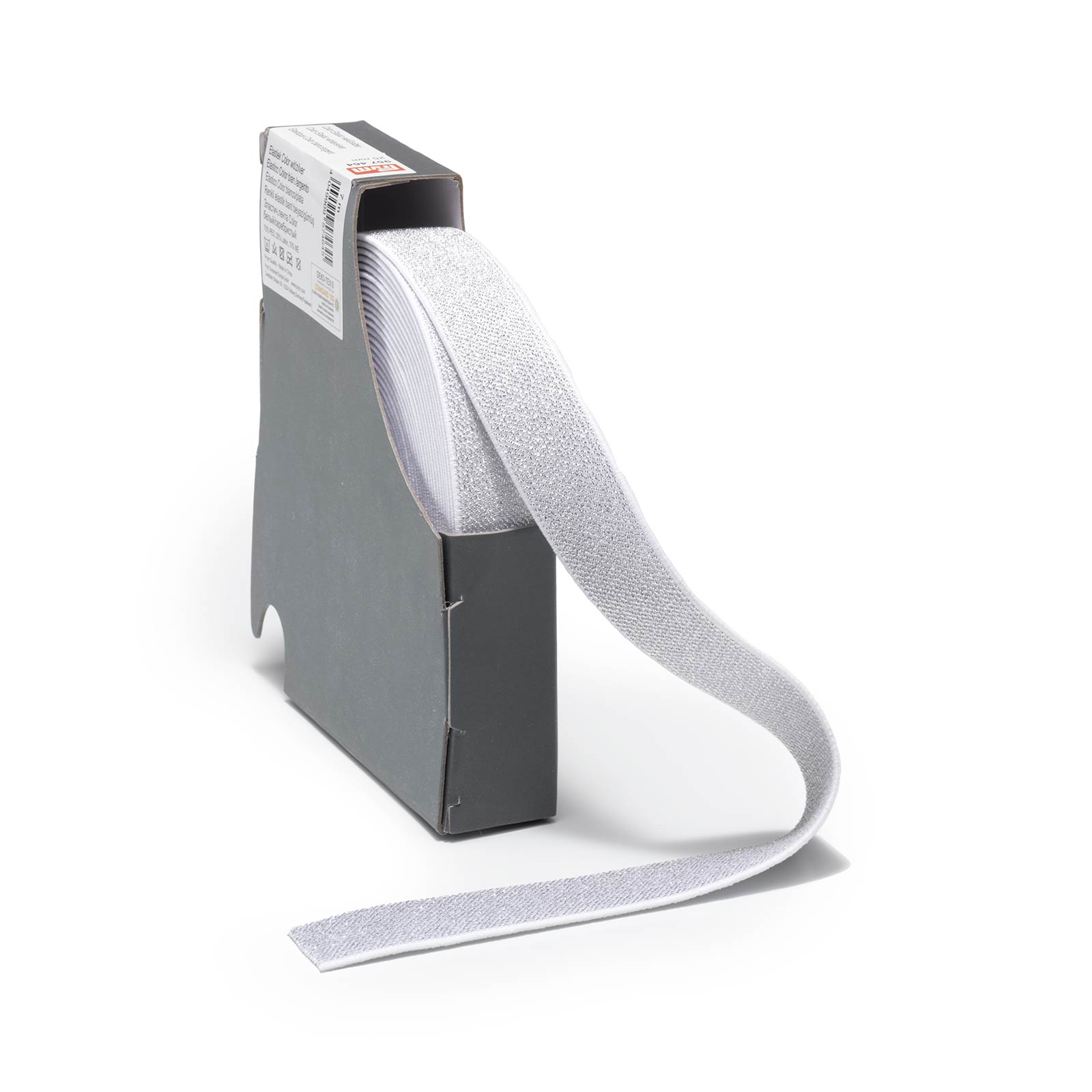 Prym 957464 Elastiek Color 25 mm wit/zilver - Meter