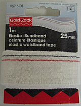 Prym 957601 Y-Elasticband met dubbele boord 25 mm wit - Kaart