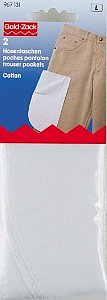 Prym 967131 Broekzakken 1/1 katoen om in te naaien 16 x 30 cm wit - Kaart