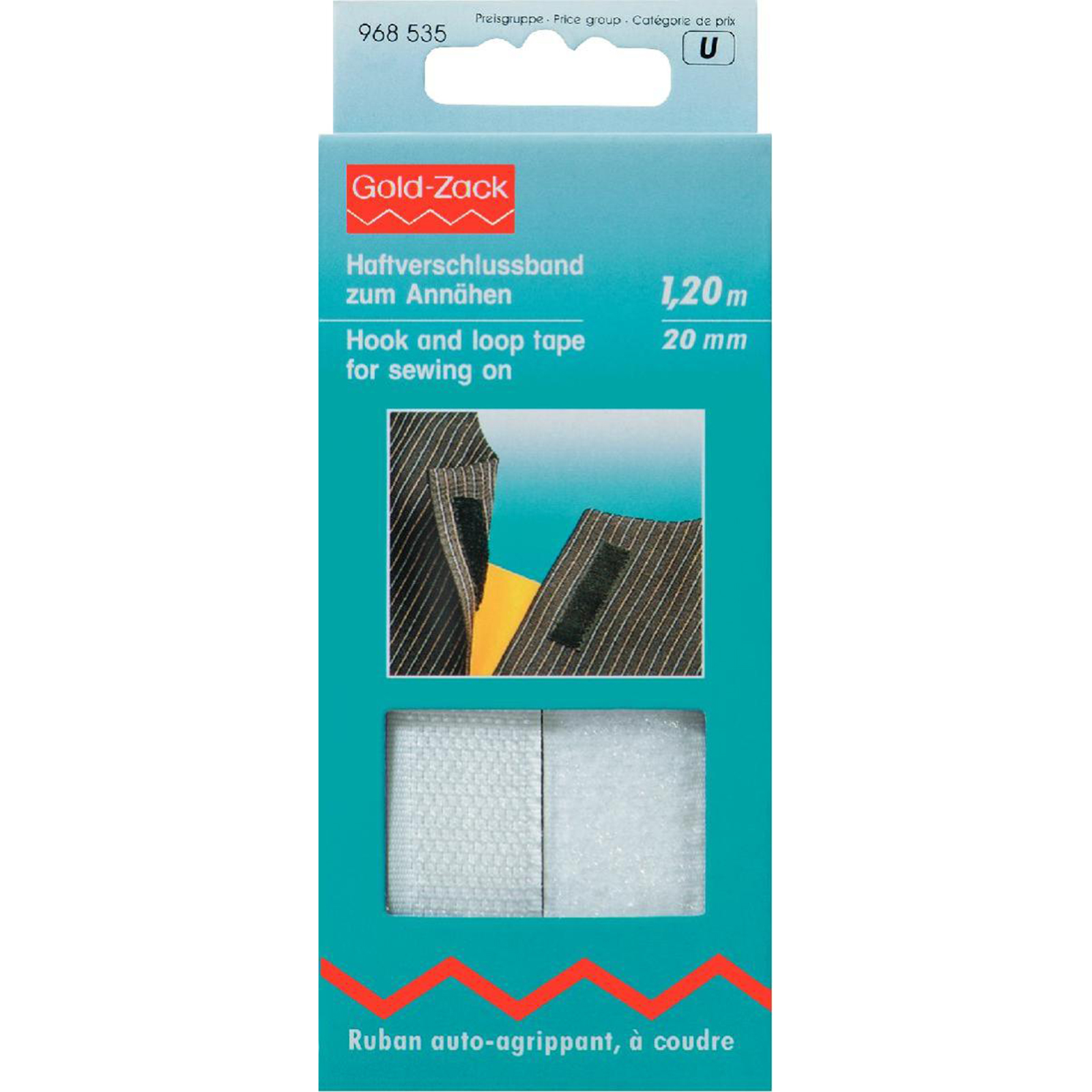 Prym 968535 Klittenbandsluiting om aan te naaien 20 mm wit - Kaart