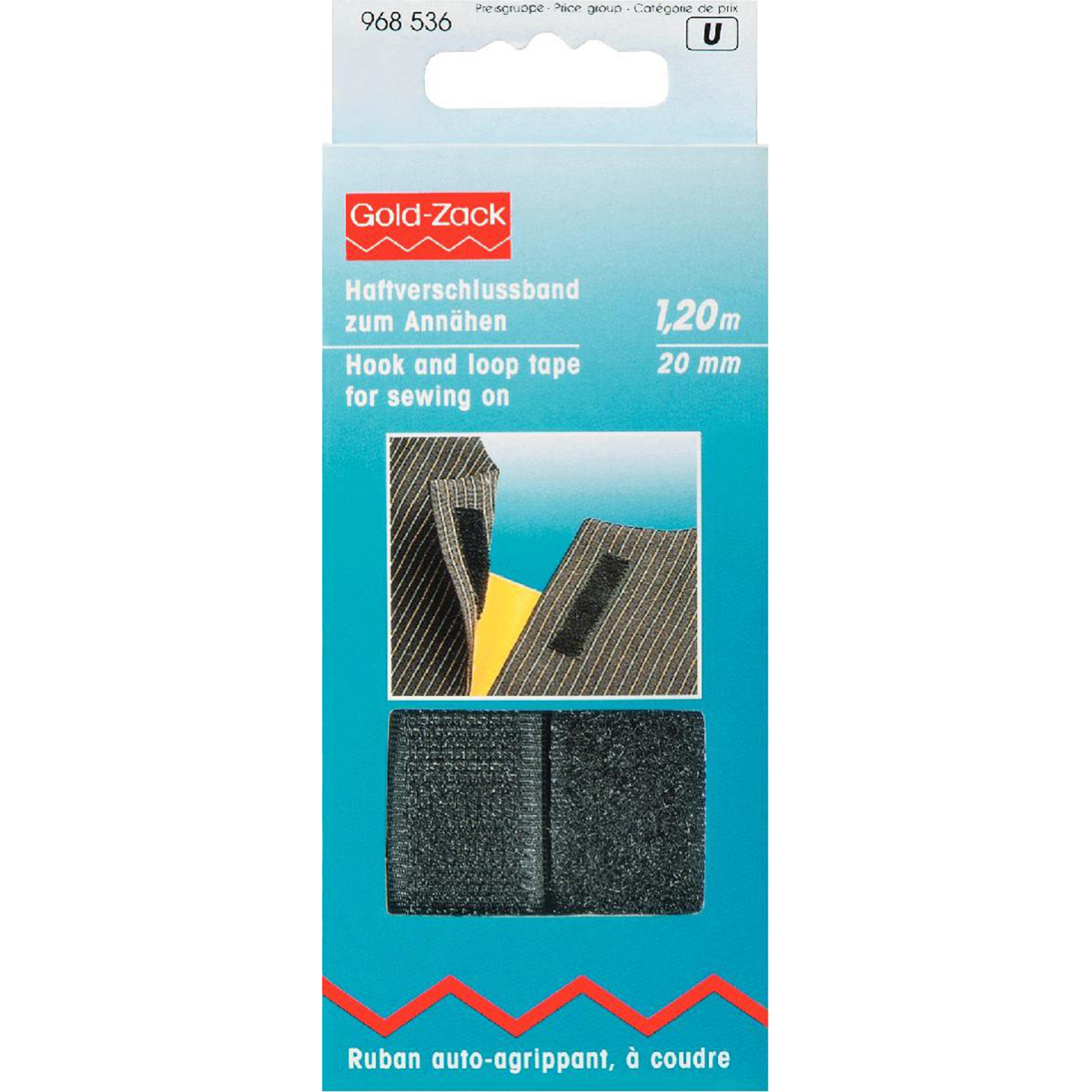 Prym 968536 Klittenbandsluiting om aan te naaien 20 mm zwart - Kaart