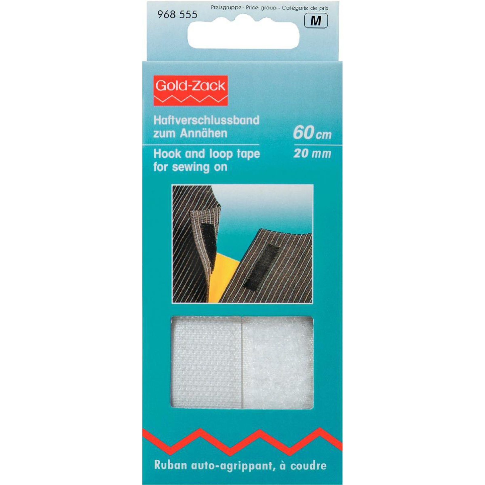 Prym 968555 Klittenbandsluiting om aan te naaien 20 mm wit - Kaart