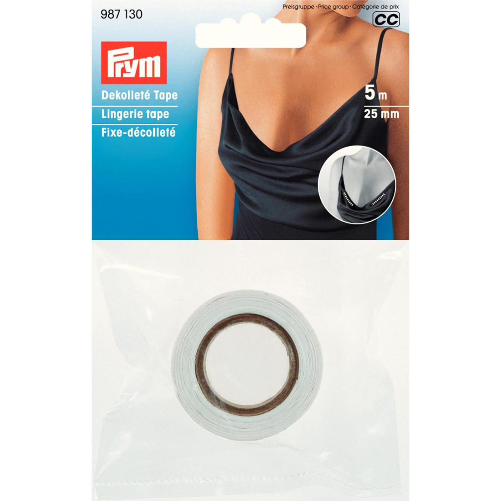 Prym 987130 Decolleté tape 25 mm transparant - Kaart