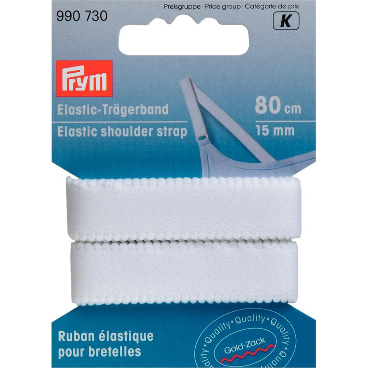 Prym 990730 Elastische schouderband 15 mm wit - Kaart