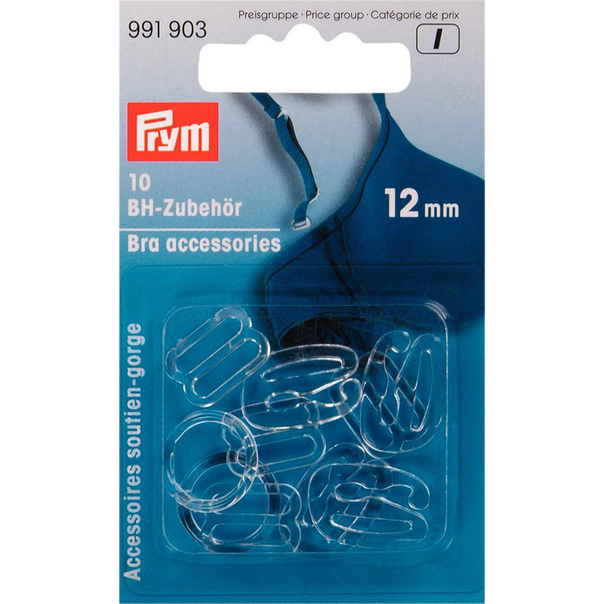 Prym 991903 BH-accessoires KST 12 mm transparant gesorteerd - Kaart