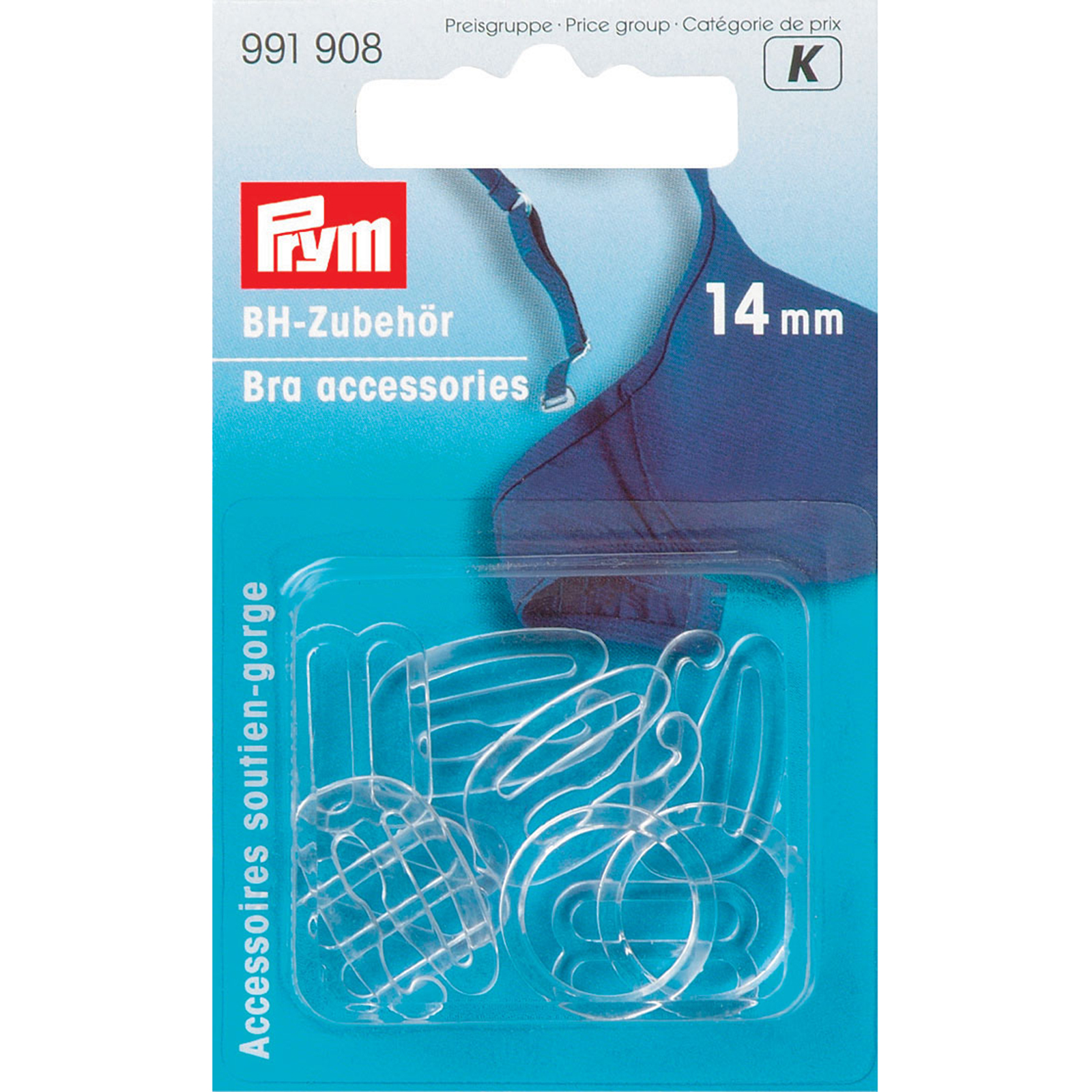 Prym 991908 BH-accessoires KST 14 mm transparant gesorteerd - Kaart