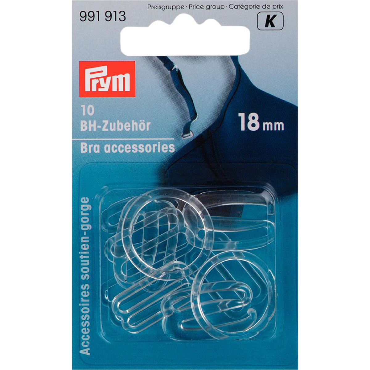 Prym 991913 BH-accessoires KST 18 mm transparant gesorteerd - Kaart