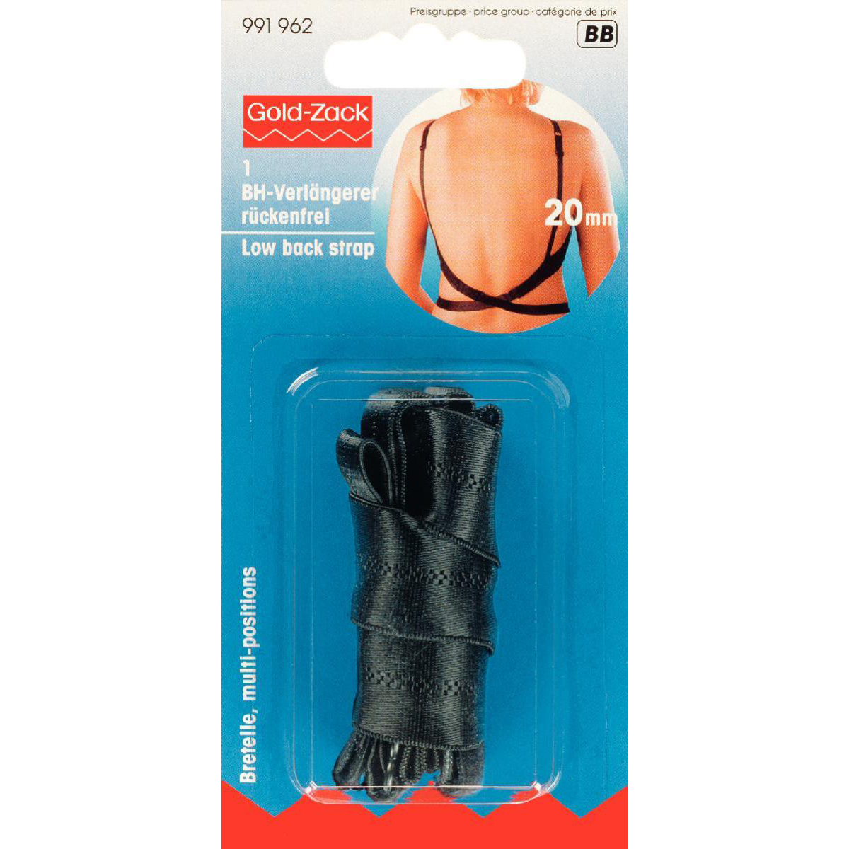 Prym 991962 BH-bretellen rugvrij 20 mm zwart - Kaart