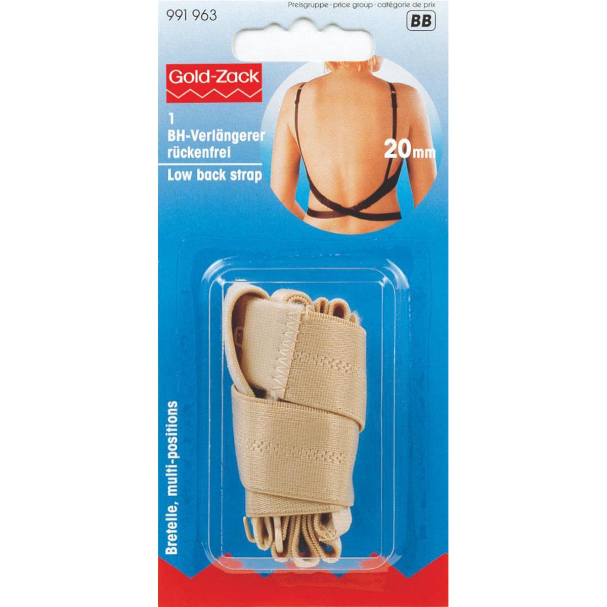 Prym 991963 BH-bretellen rugvrij 20 mm huidkleurig - Kaart