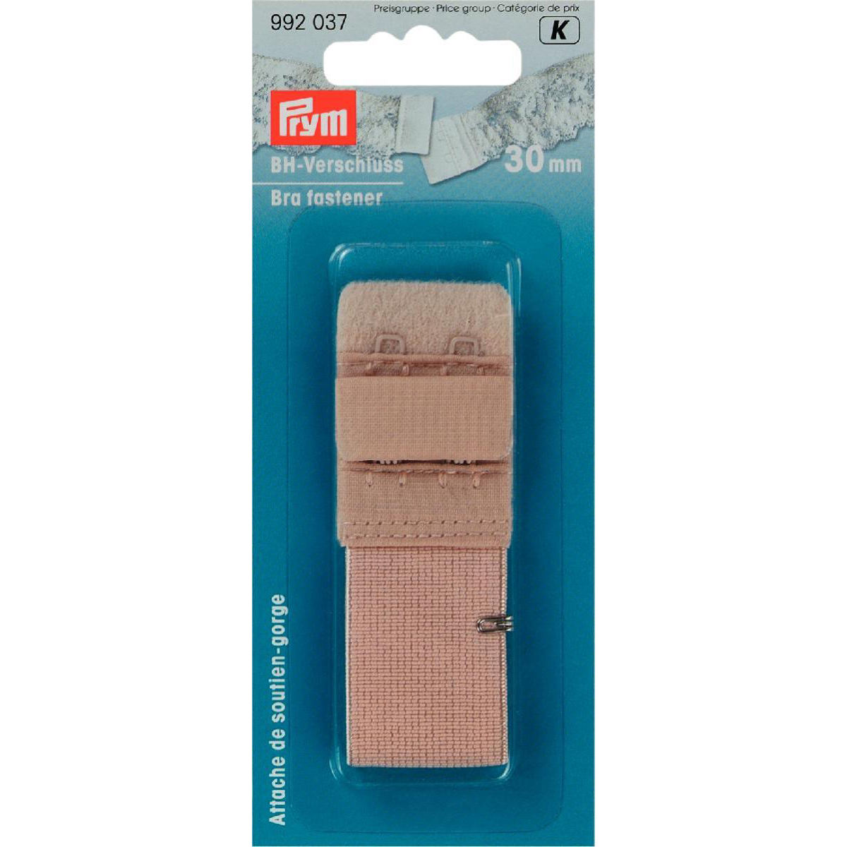 Prym 992037 BH-sluiting met huidbescherming 2 sluitstanden 30 mm huidkl. - Kaart