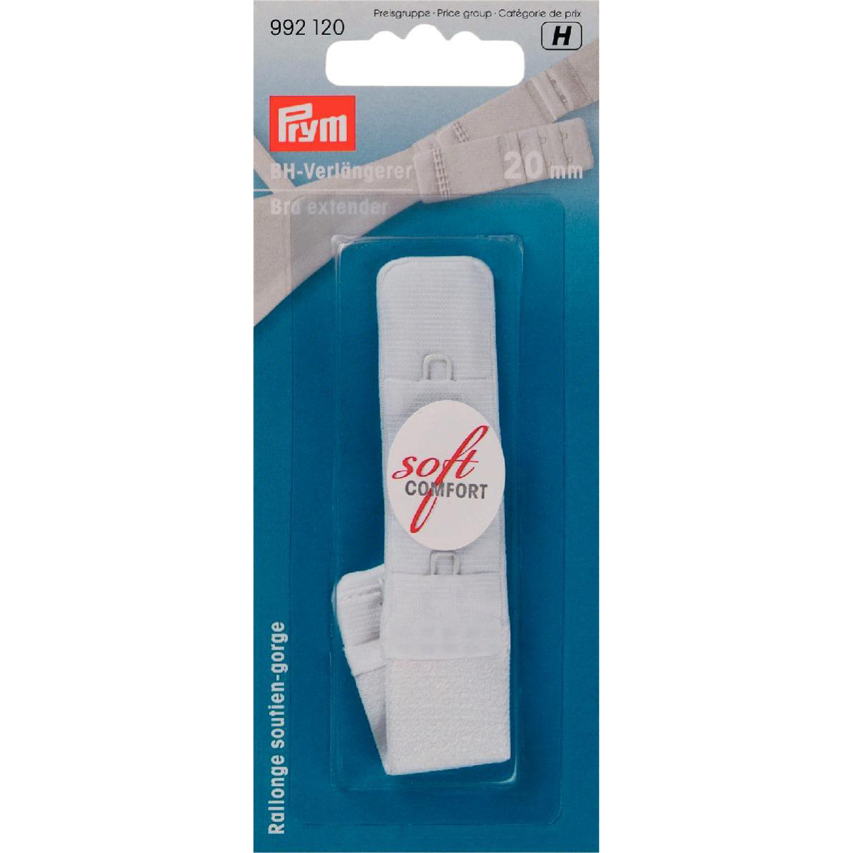 Prym 992120 BH-verlengstuk 20 mm 3 x 1 haak wit - Kaart
