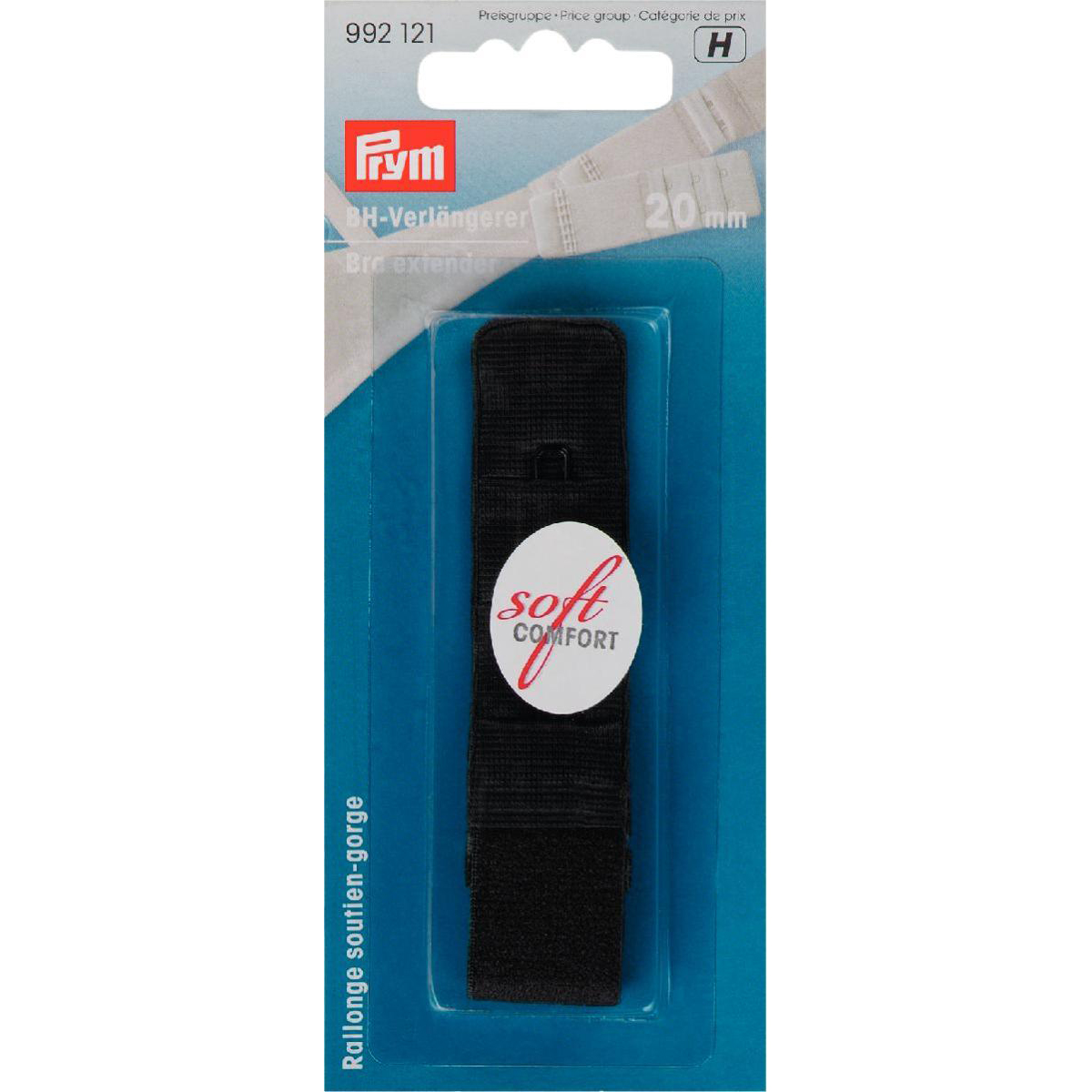 Prym 992121 BH-verlengstuk 20 mm 3 x 1 haak zwart - Kaart