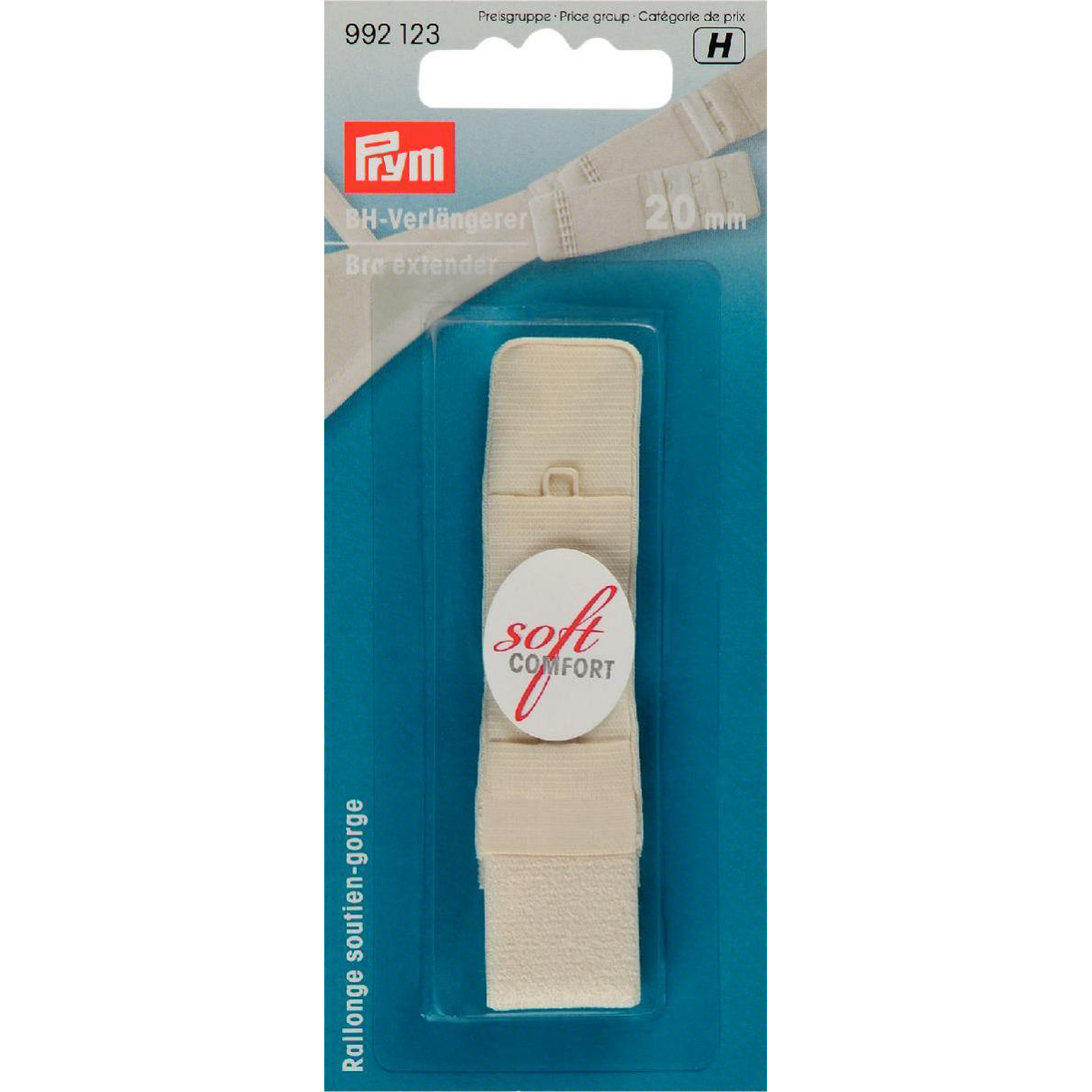 Prym 992123 BH-verlengstuk 20 mm 3 x 1 haak champagne - Kaart