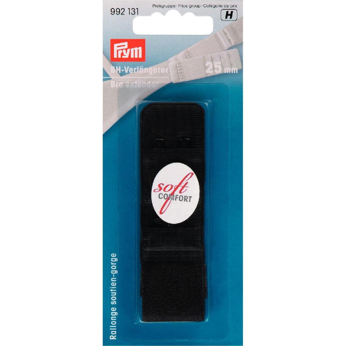Prym 992131 BH-verlengstuk 25 mm 3 x 2 haken zwart - Kaart