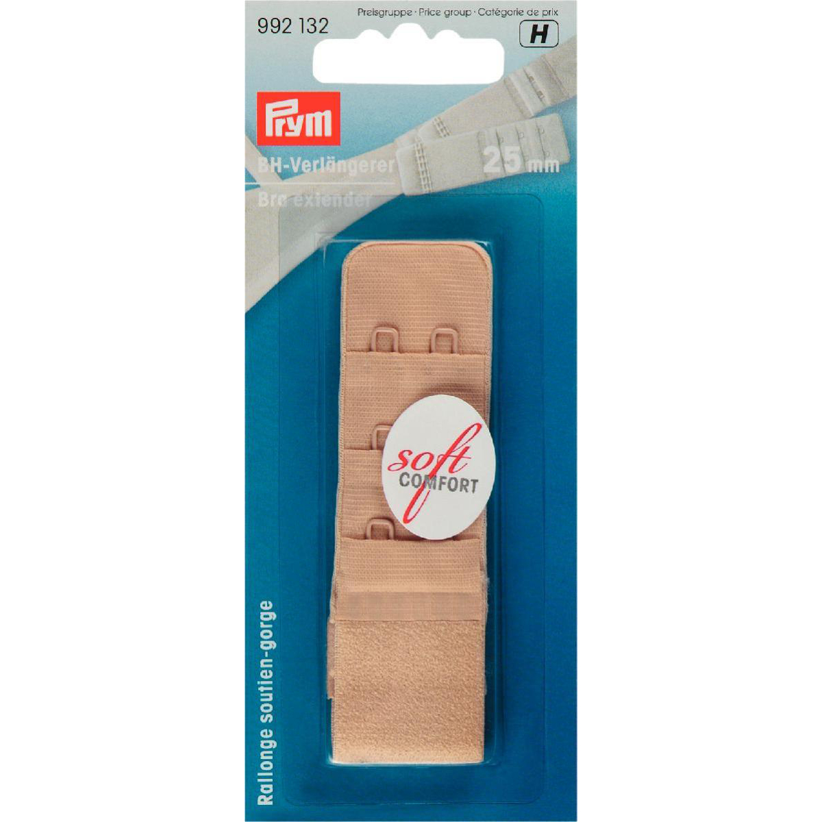Prym 992132 BH-verlengstuk 25 mm 3 x 2 haken huidkleurig - Kaart