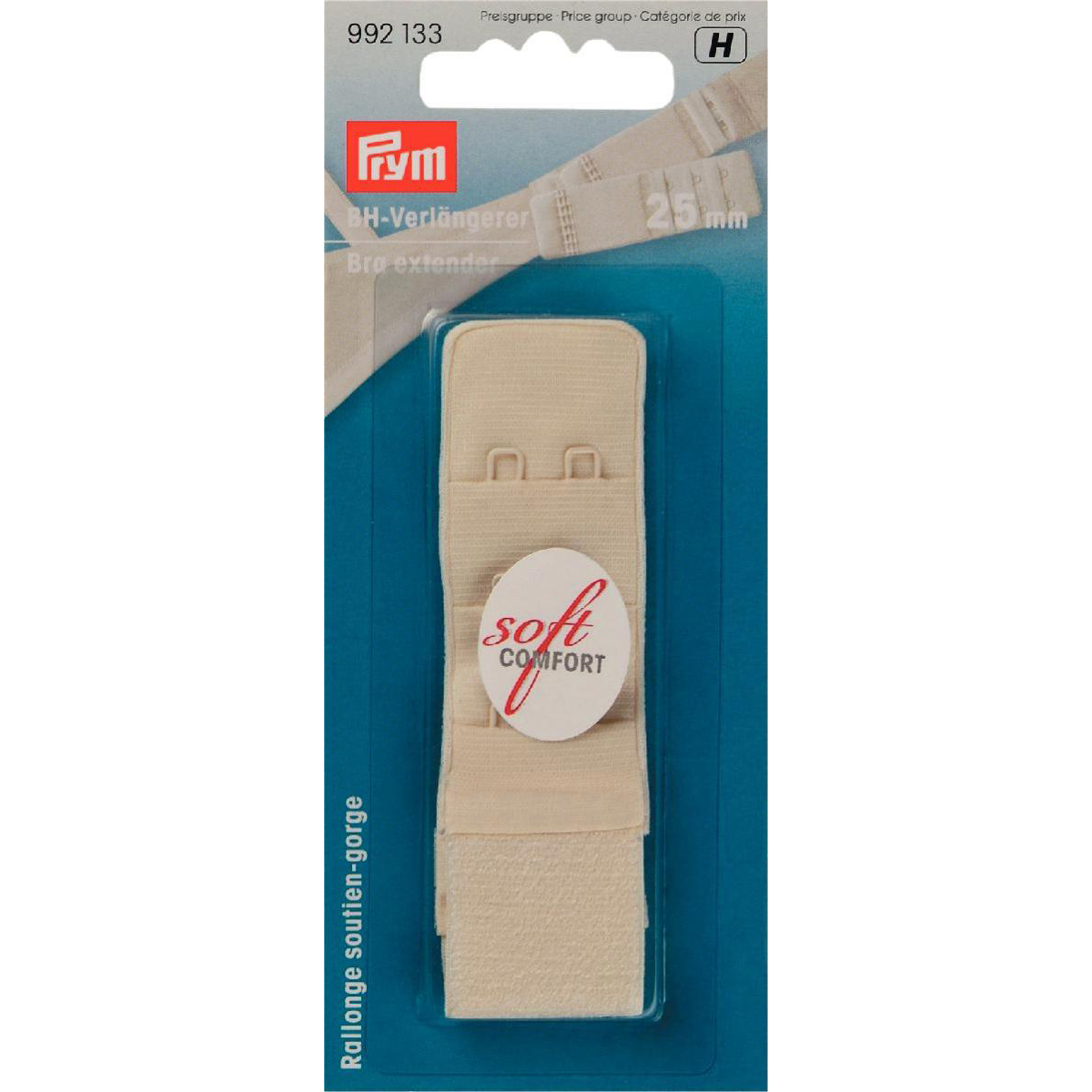 Prym 992133 BH-verlengstuk 25 mm 3 x 2 haken champagne - Kaart