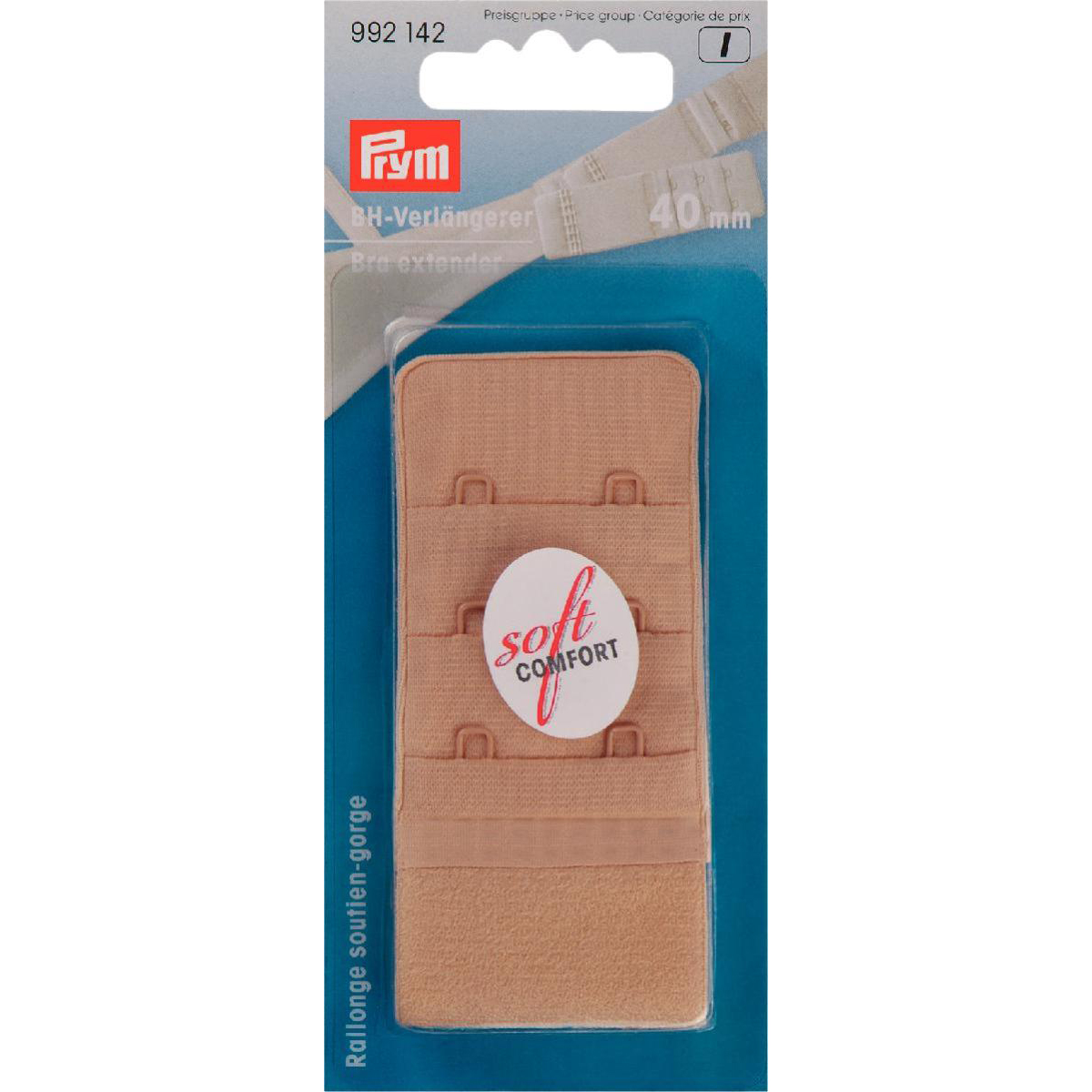 Prym 992142 BH-verlengstuk 40 mm 3 x 2 haken huidkleurig - Kaart