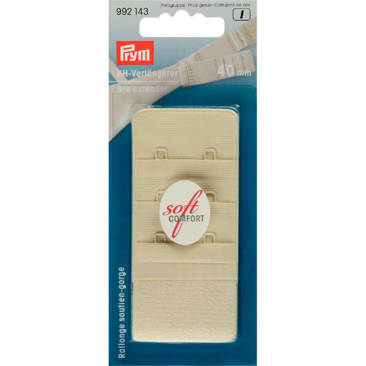Prym 992143 BH-verlengstuk 40 mm 3 x 2 haken champagne - Kaart