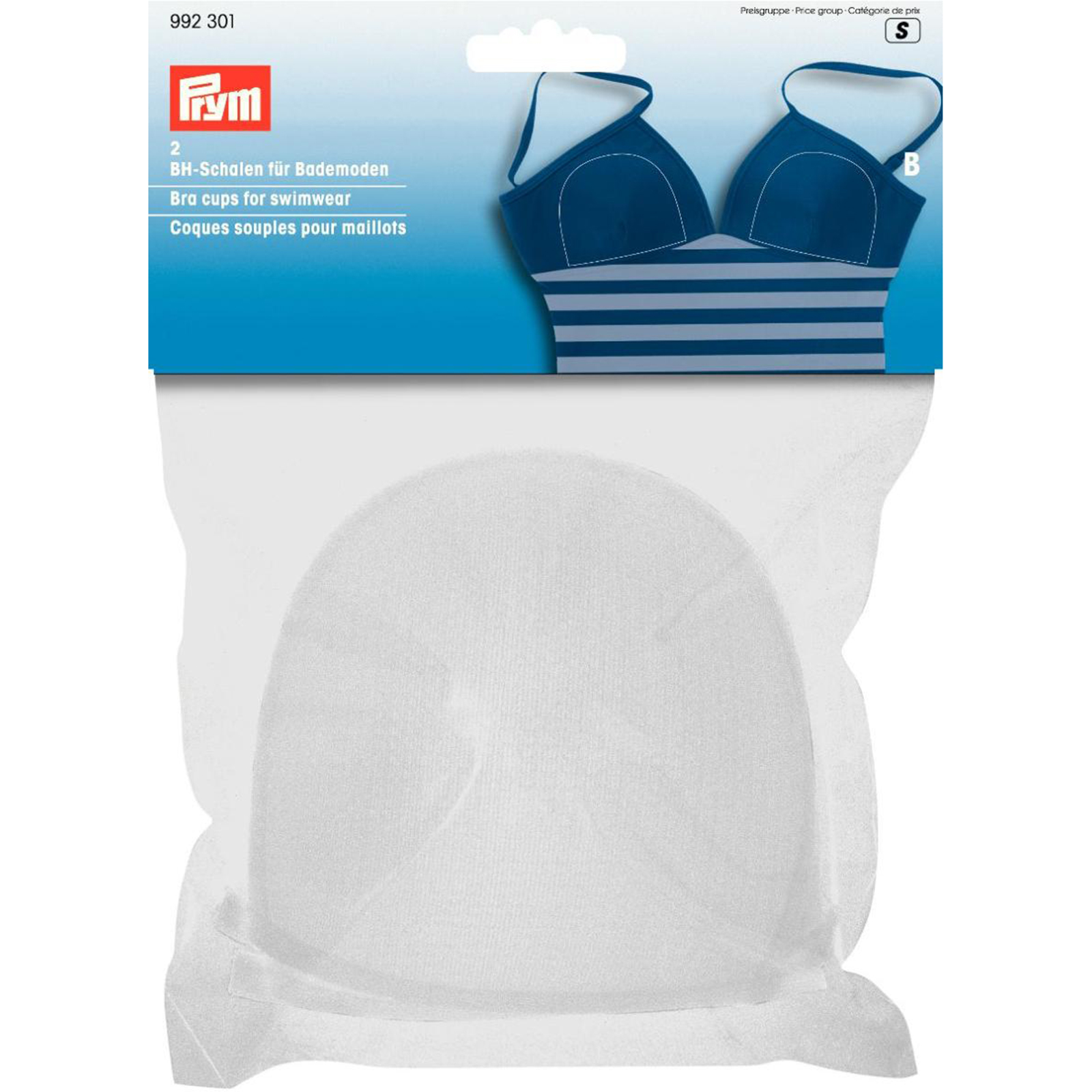 Prym 992301 BH-inlegcups voor badkledij maat B wit - Kaart