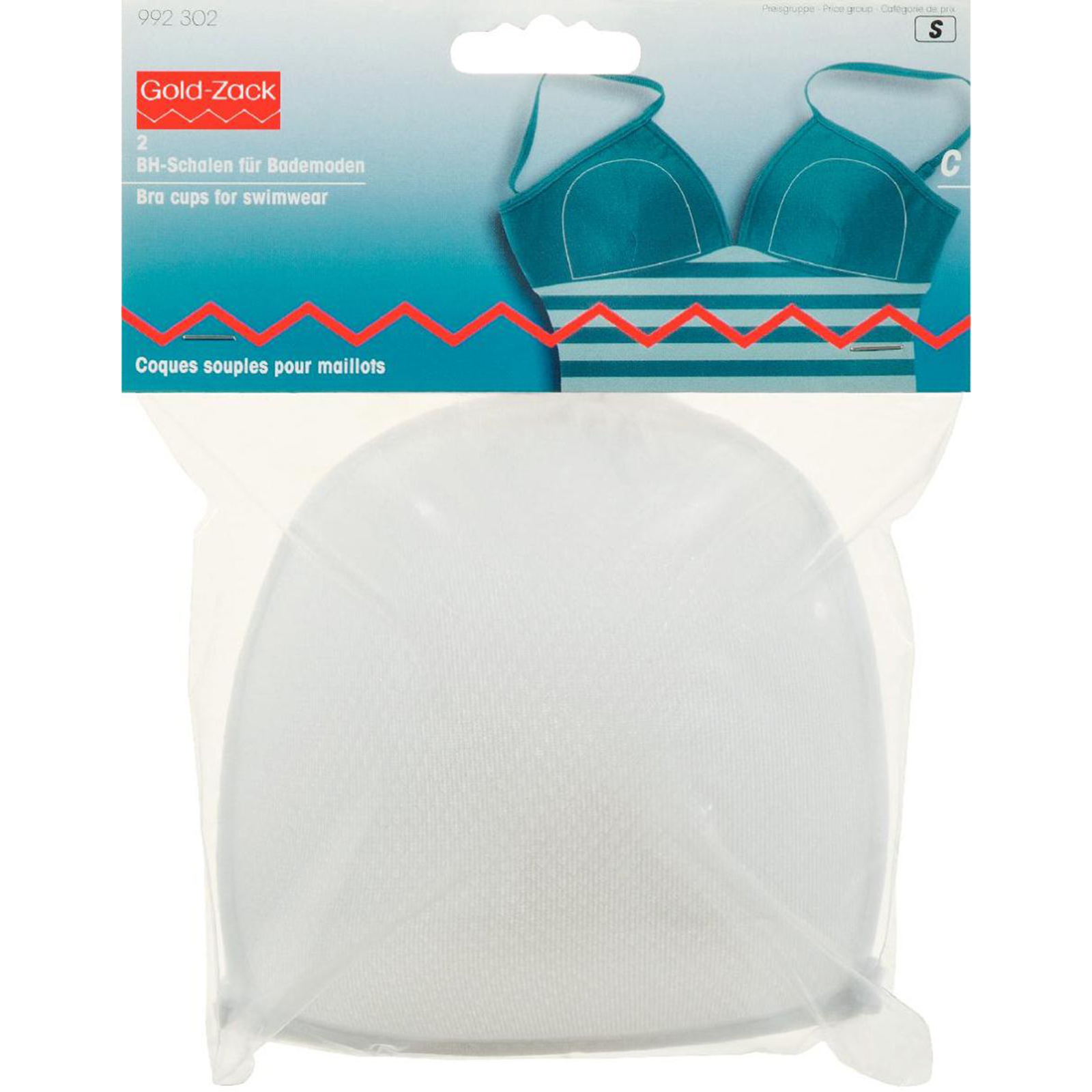 Prym 992302 BH-inlegcups voor badkledij maat C wit - Kaart