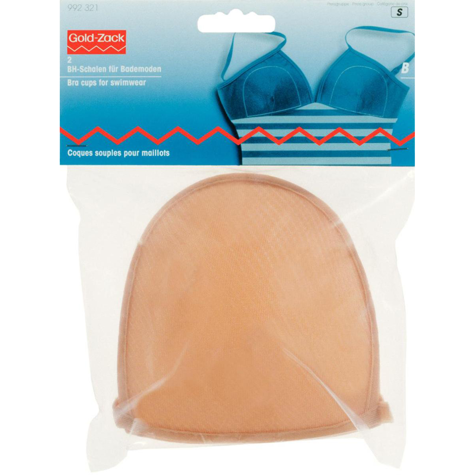Prym 992321 BH-inlegcups voor badkledij maat B huidkleurig - Kaart