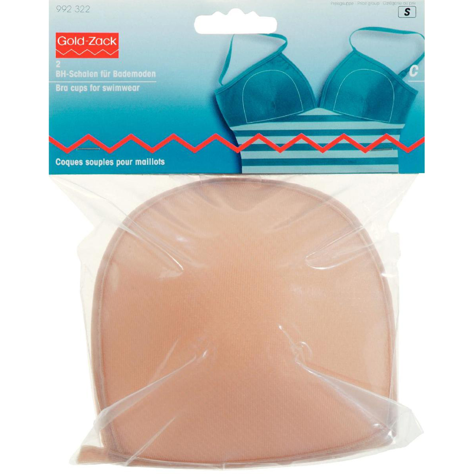 Prym 992322 BH-inlegcups voor badkledij maat C huidkleurig - Kaart