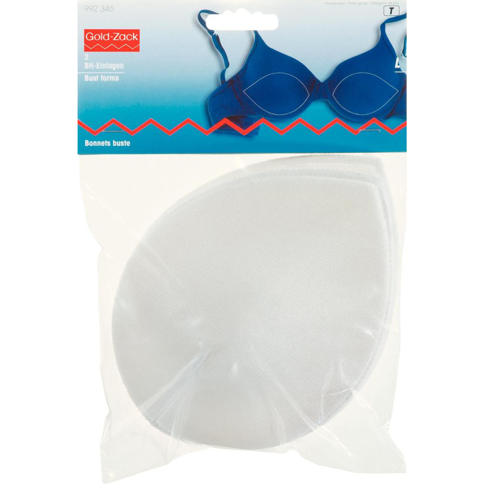 Prym 992345 BH-inlegcups maat L wit, overtrokken met 100% polyamide - Kaart