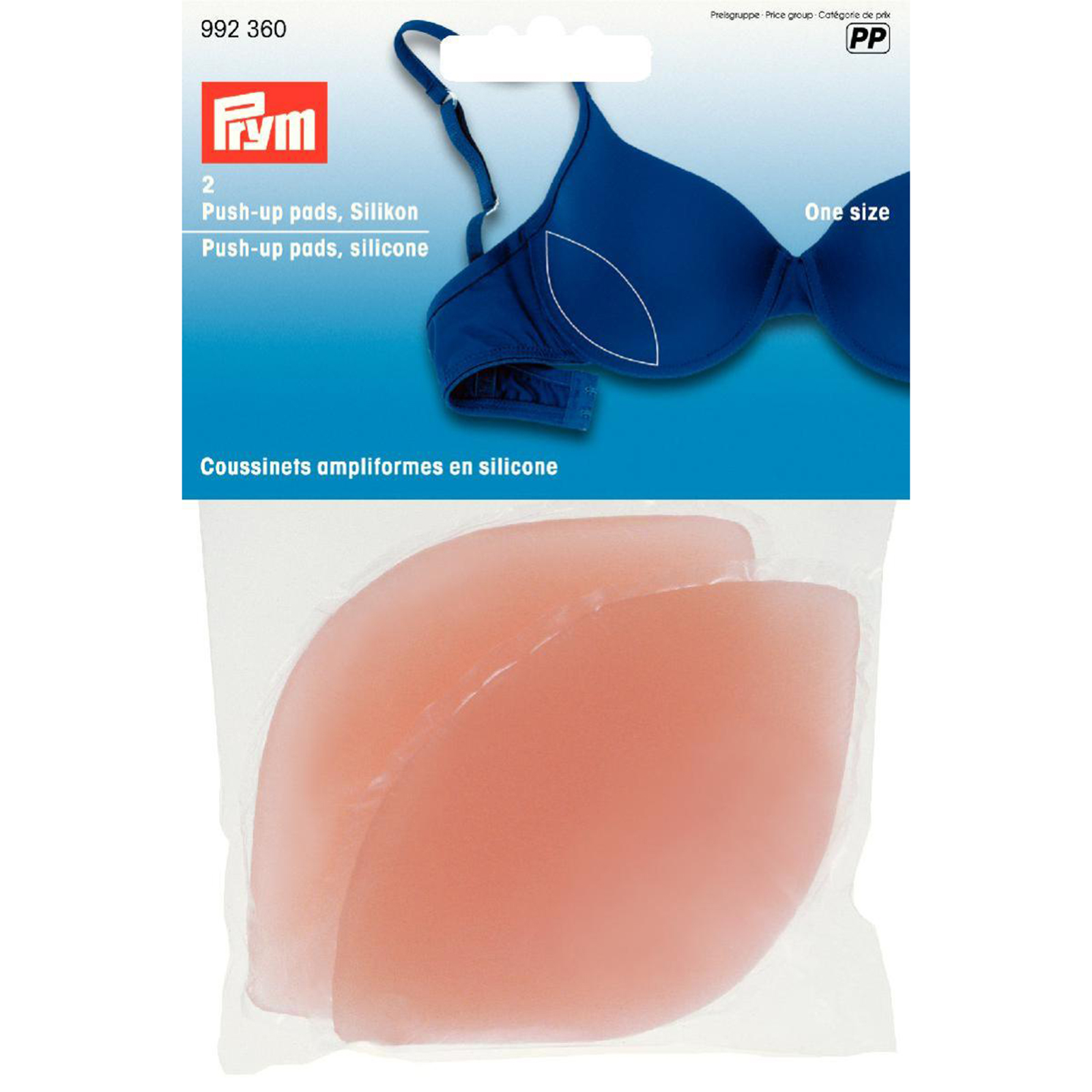 Prym 992360 Push-up pads silicone één maat huidkleurig - Kaart