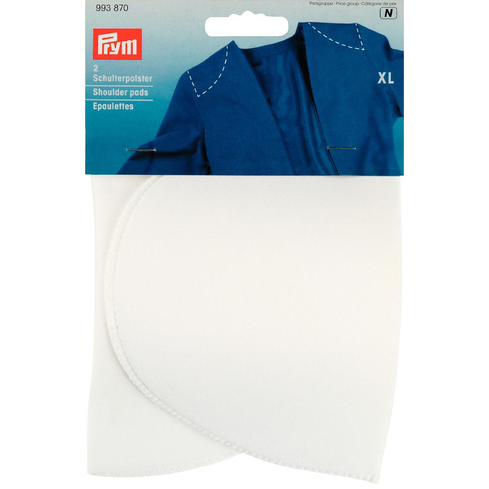 Prym 993870 Schoudervullingen zonder klittenband halve maan XL wit - Kaart