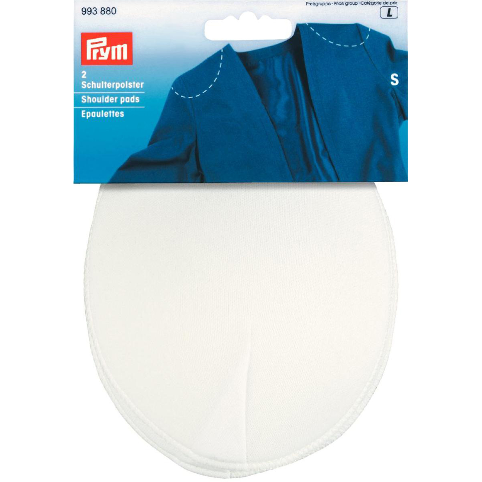 Prym 993880 Schoudervullingen zonder klittenband raglan S wit - Kaart