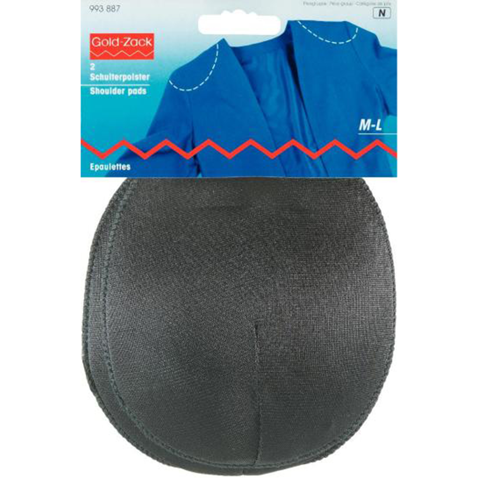 Prym 993887 Schoudervullingen zonder klittenband raglan M-L zwart - Kaart