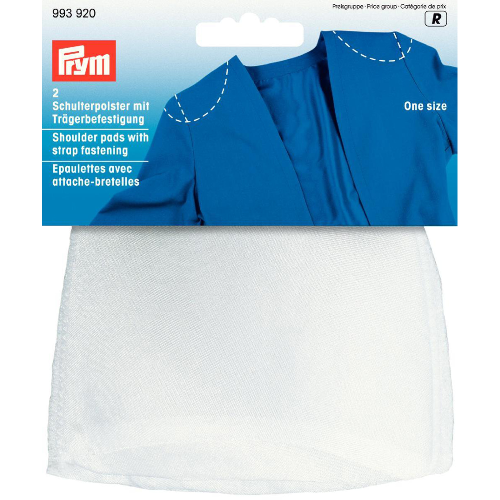 Prym 993920 Schoudervullingen met draagbevestiging raglan/halve maan wit - Kaart