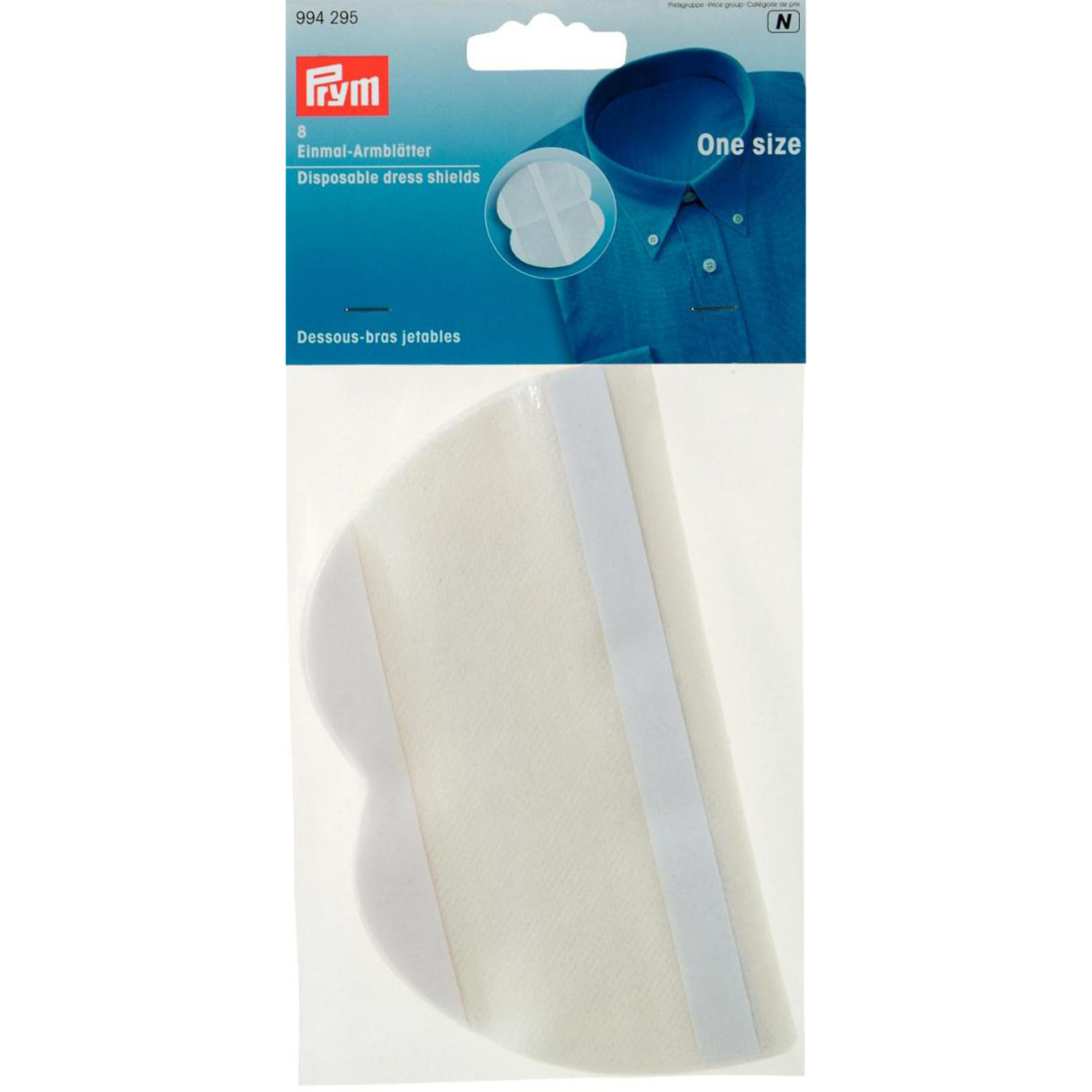 Prym 994295 Sous-bras voor eenmalig gebruik wit - Kaart