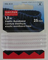 Prym 996403 Elastische tailleband non slip 25 mm wit - Kaart