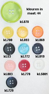 Restyle 007.44612.44 Unigekleurde knopen 4 gaats 27 mm - 