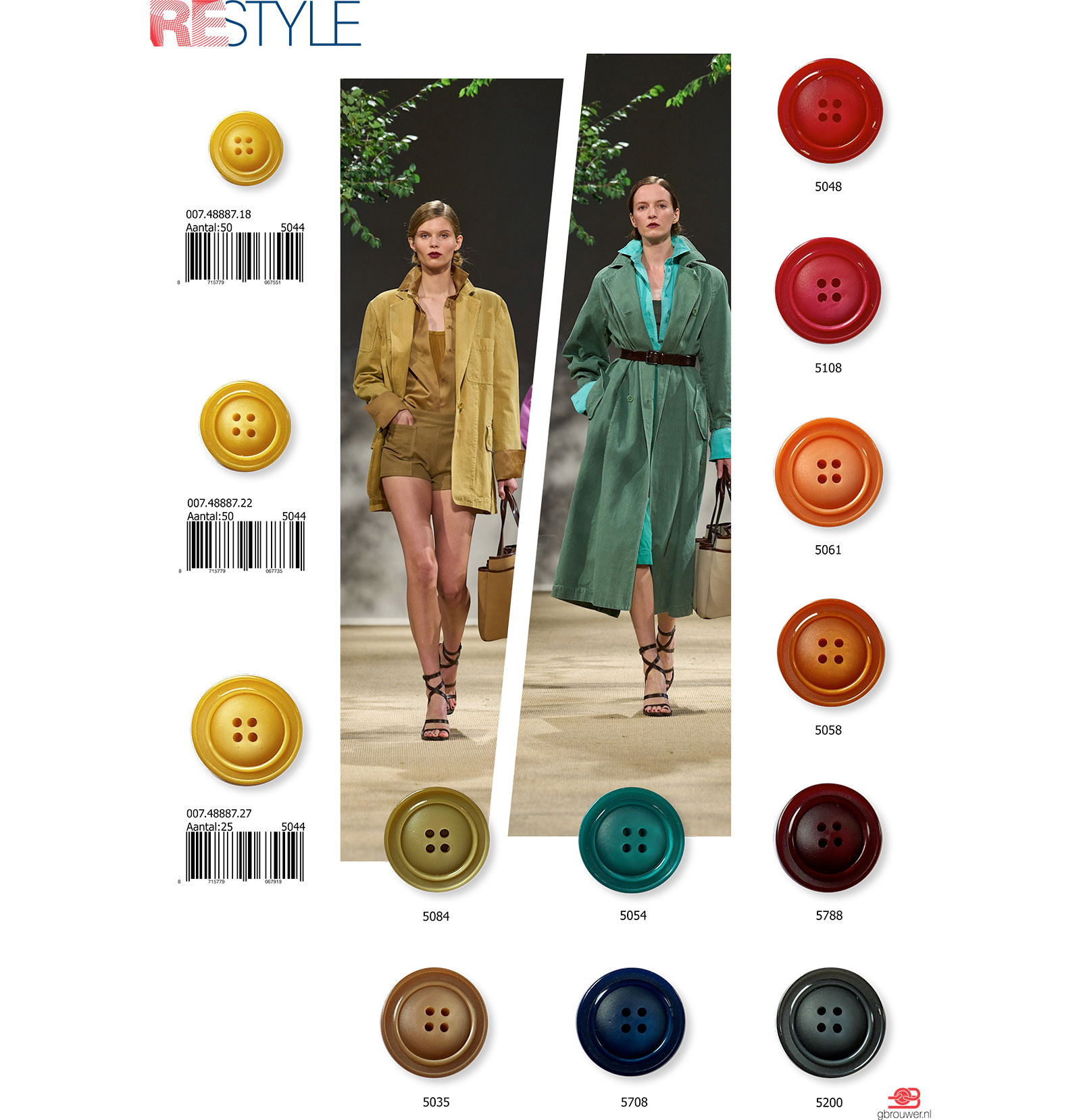 Restyle 007.48887.27 Unigekleurde knopen 4 gaats 27 mm - Kleur 000