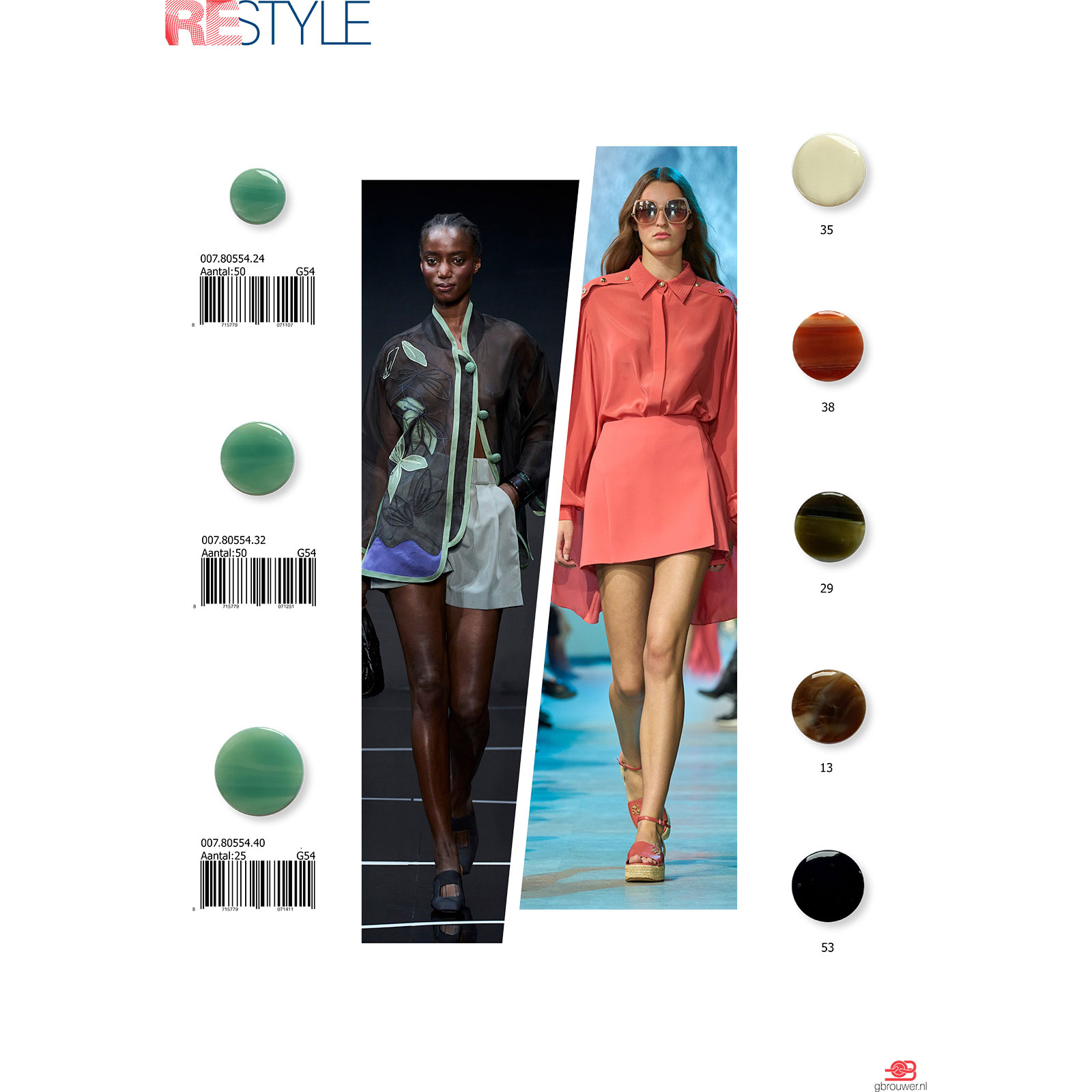 Restyle 007.80554.24 Fashion knopen achtersteek 15 mm - Kleur 12