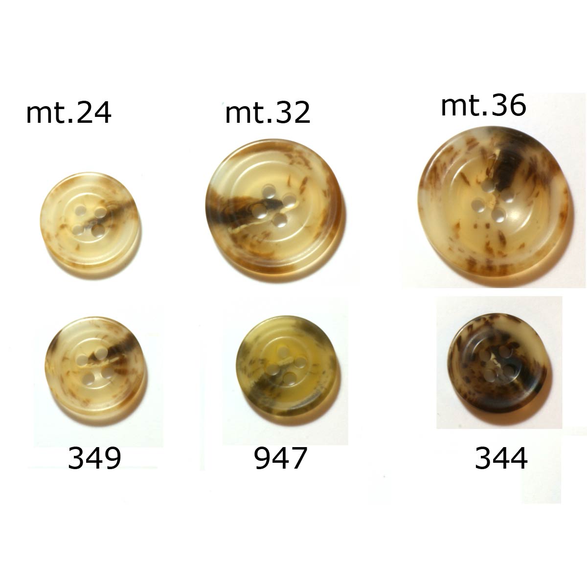 Restyle 007.81115.24 Gemeleerde blazer knopen 4 gaats 15 mm - Kleur 344