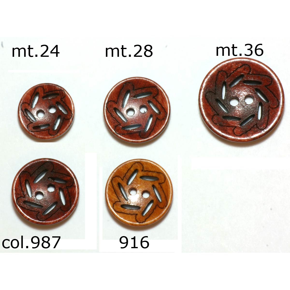 Restyle 007.81724.36 Houten knopen 2 gaats 22 mm - Kleur 987