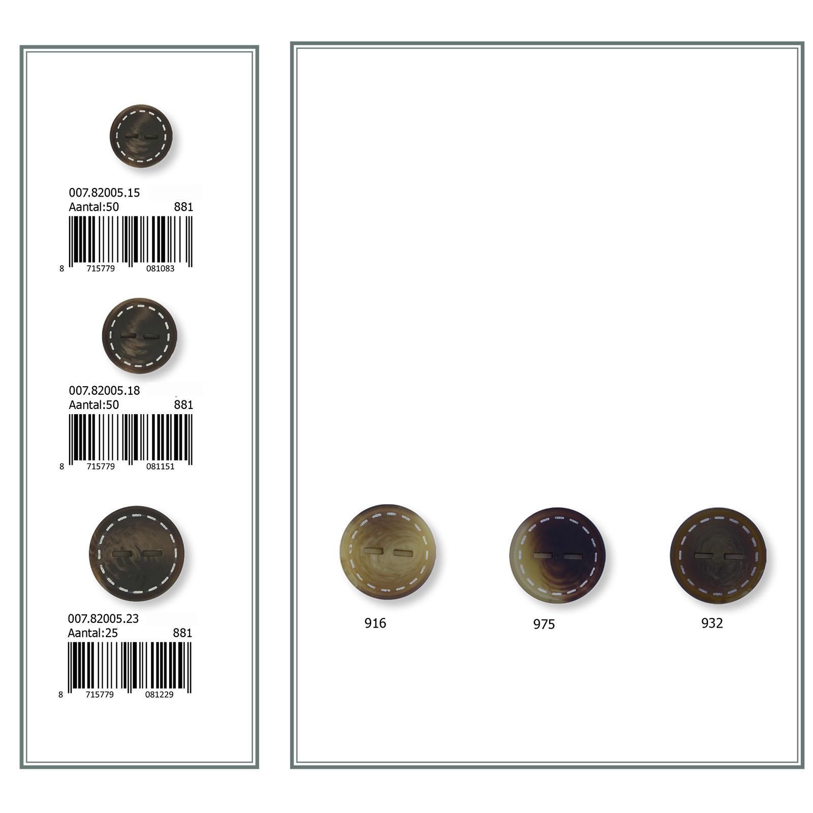 Restyle 007.82005.18 Knopen achtersteek 18 mm - Kleur 001